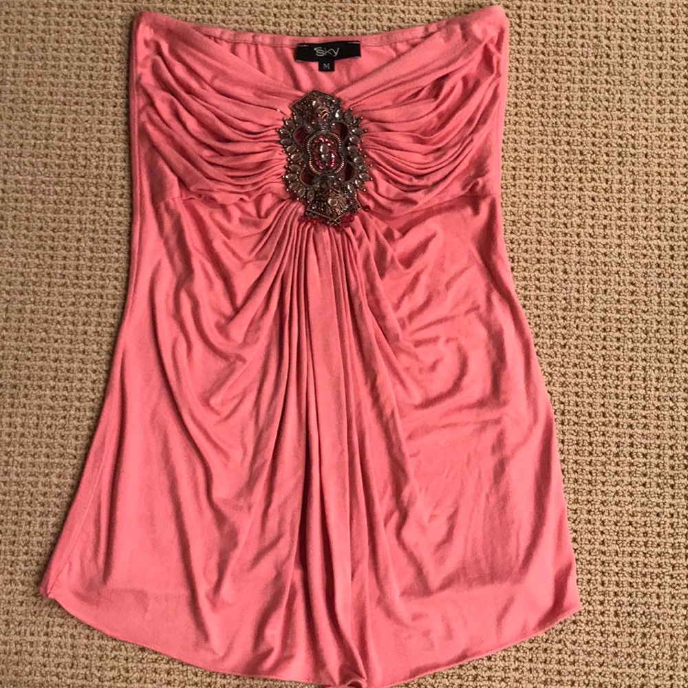Strapless Sky Pink Top